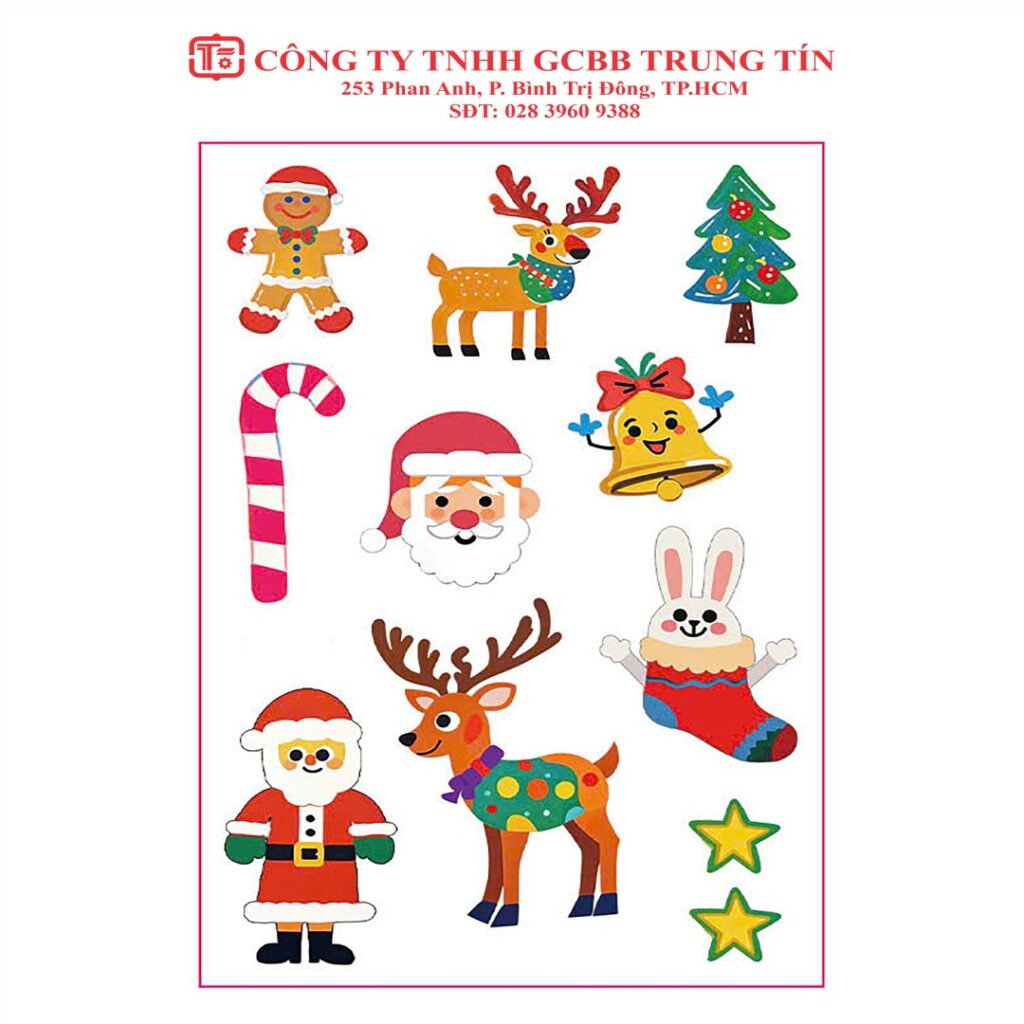 In Decal Sticker Trang Trí Chủ Đề Noel Hình 1