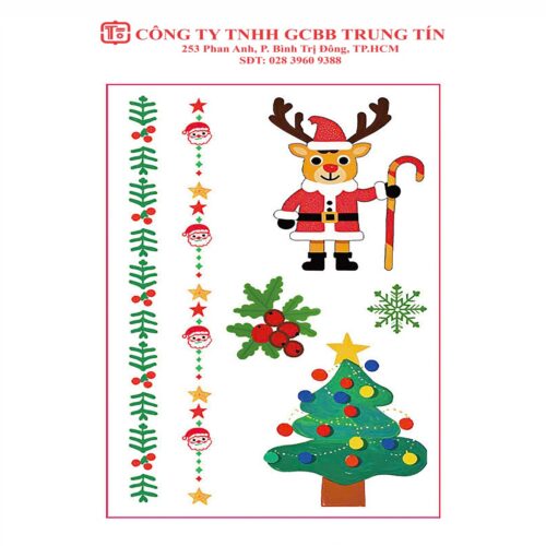 In Decal Sticker Trang Trí Chủ Đề Noel Hình 3