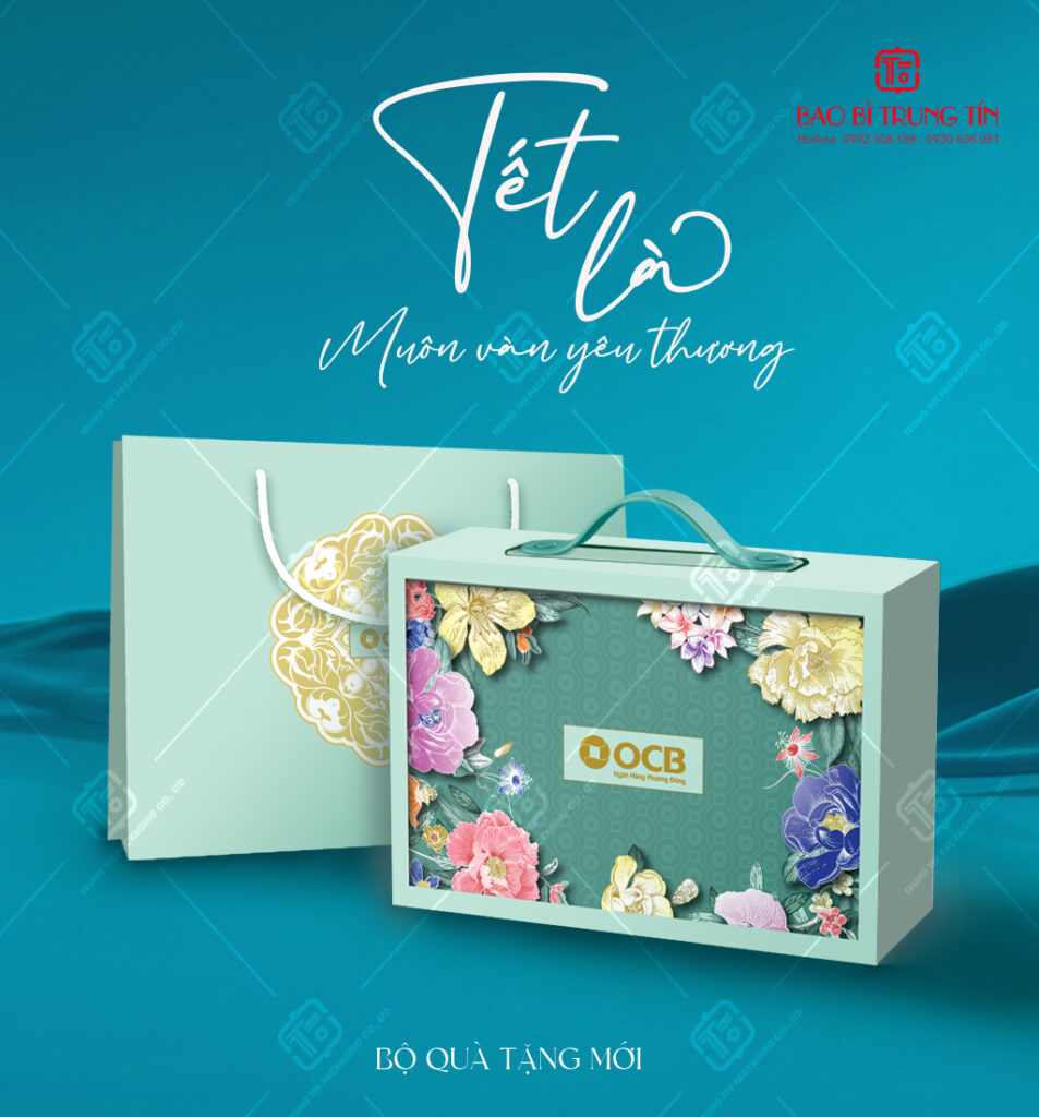 Hộp quà tết chủ đề hoa lá hình 2