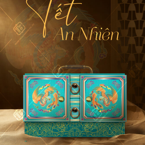 Hộp Quà Tết An Nhiên với sắc Xanh Ngọc Bích quý hiếm