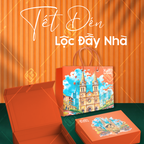 Mẫu Hộp Quà Tết "Lộc Đầy Nhà" Sang Trọng 2026