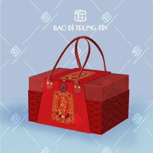 Bộ Mẫu Hộp Quai Xách Cao Cấp Màu Đỏ